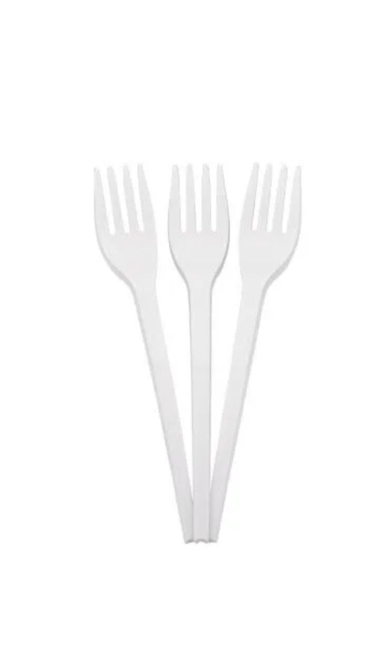 Plastic White Cutlery 40pc