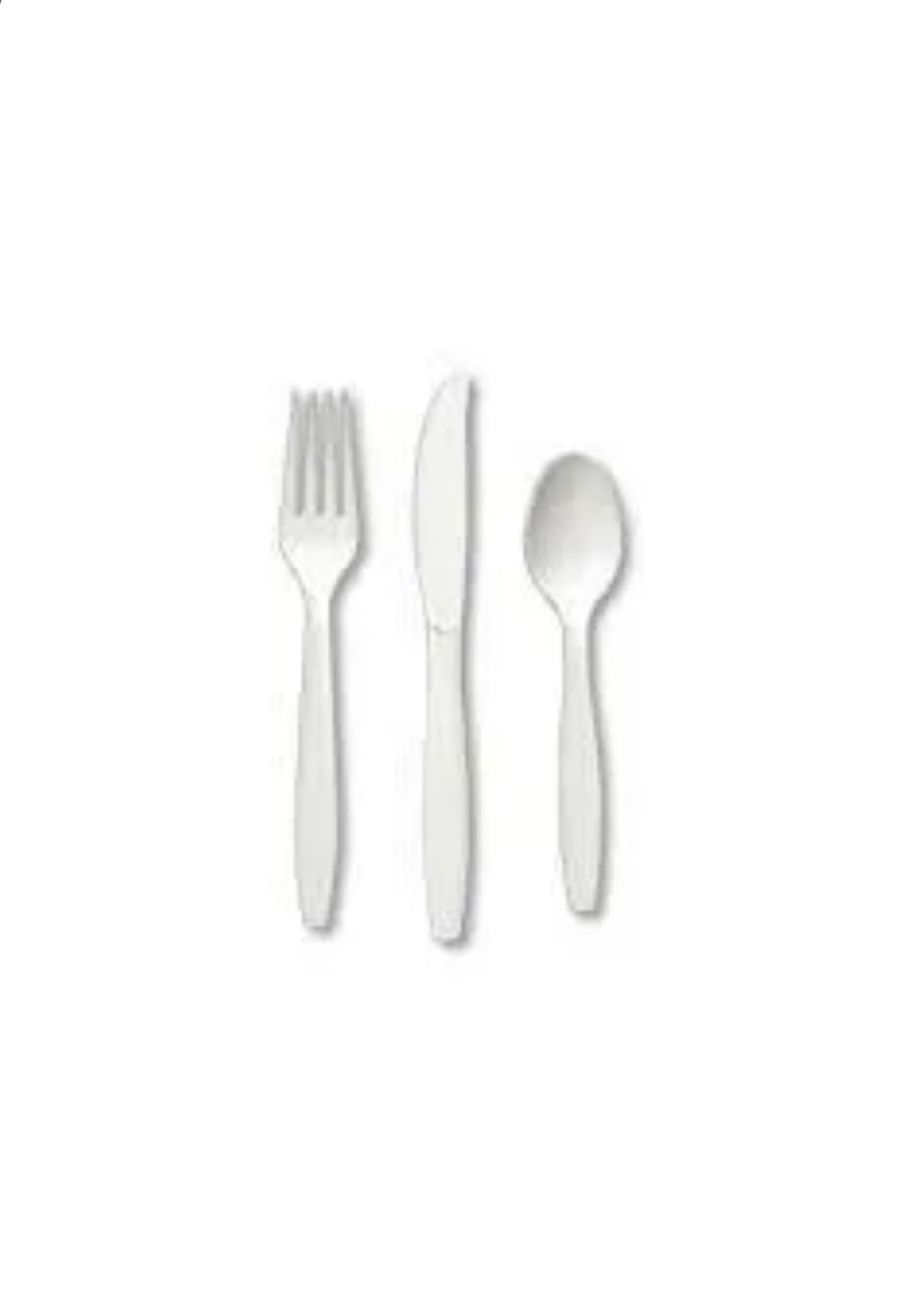 Plastic White Cutlery 40pc