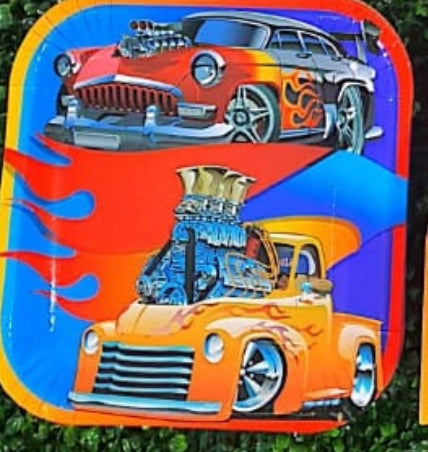Hot Wheels Small Square Plates 10pc
